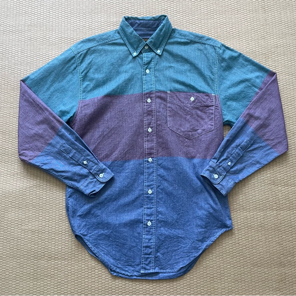 Eddie Bauer Shirt Men’s Small Green/Maroon/Blue Long Sleeve Cotton Button Down